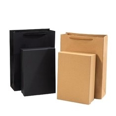 Buff Ornament Kraft Jewelry Boxes noir 250gsm-1500gsm Ring Necklace Paper Box