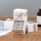 Boîte de mariage de carton d'anneaux de l'emballage 2 de bijoux de papier d'imprimerie d'écran en soie
