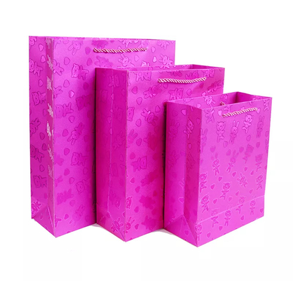30gsm-160gsm Rose Pink Blue Glitter Gift met en sac pour le supermarché