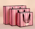 Sacs en papier cosmétiques barrés roses de Pantone CMYK pour des cadeaux de retour